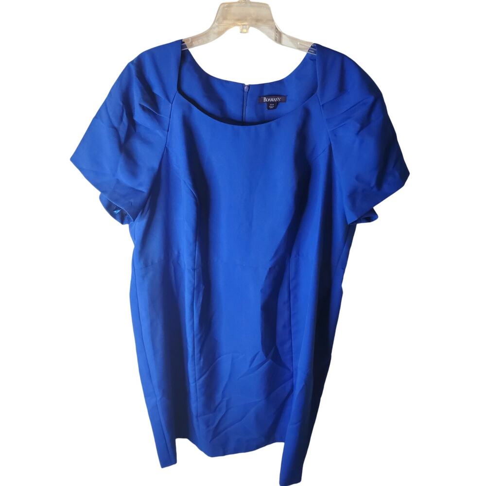 Roaman's Square Neck Royal Blue Dress, 24W